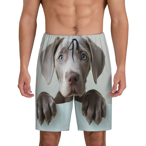 Fotbe Adorable Puppy Portrait Pantalones Cortos de Pijama para Hombre, Ropa de Dormir, Pantalones de Pijama Cortos para Hombre-Medium