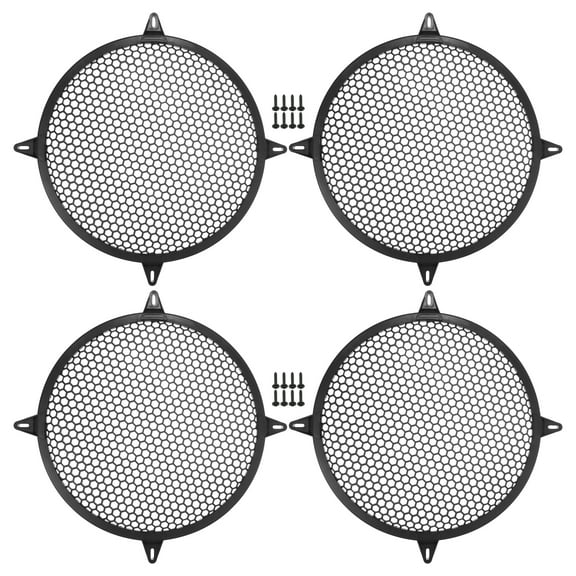Unique Bargains 4 Pcs 12" Car Speaker Grills Cover Mesh 12 Inch Audio Subwoofer Protector with Screws ABS Black