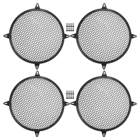 Unique Bargains 4 Pcs 12" Car Speaker Grills Cover Mesh 12 Inch Audio Subwoofer Protector with Screws ABS Black
