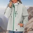 thumbnail image 5 of Women Hooded Rain Jacket Lightweight Zip Up Windbreaker Drawstring Waterproof Short Coat with Pockets for Outdoor Fall Travel, 5 of 6