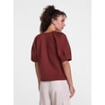 thumbnail image 4 of Scenario Women's and Women's Plus Fleece Top with Lantern Sleeves, Size XS-4X, 4 of 6