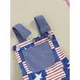 thumbnail image 6 of Musuos Kids Baby American Flag Overalls 1-5 Years Independence Day Patriotic Pocket Adjustable Straps Short Jumpsuit for Boys Girls, 6 of 8