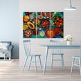 thumbnail image 3 of 3 Pieces Canvas Painting Wall Art Mexican Food Tomato Red Chili Yellow Pepper Cantaloupe Tortilla Chips Dragon Fruit Picture Poster Artwork for Living Room Kitchen Framed Ready to Hang 16x32x3pcs C85, 3 of 3