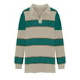 thumbnail image 3 of RXIRUCGD Blouse Décontractée Mode à Rayures Col en V Manches Longues pour Femmes, Vert, Taille : TG, 3 of 4