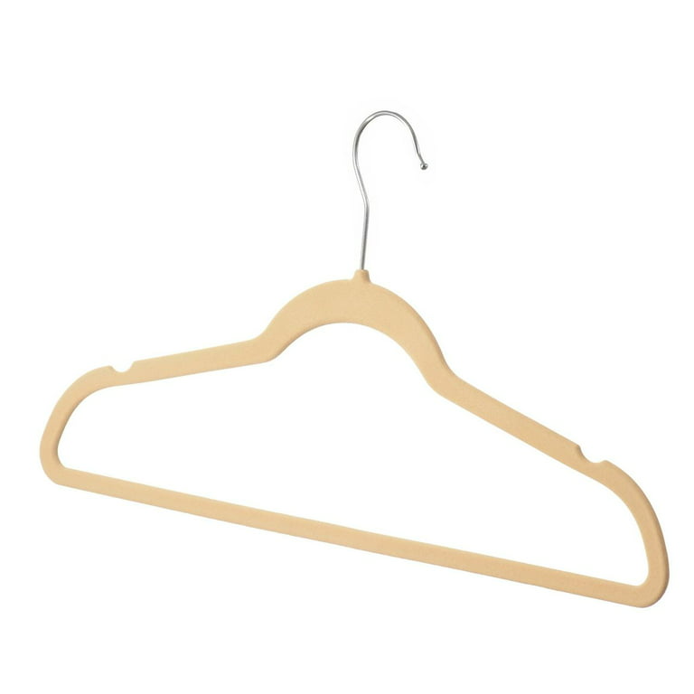 Metronic Ivory Velvet Hangers 60 Pack, Premium Clothes Hangers Non-Slip Felt Hangers, Sturdy Ivory Hangers Heavy Duty Coat Hangers, Durable Suit