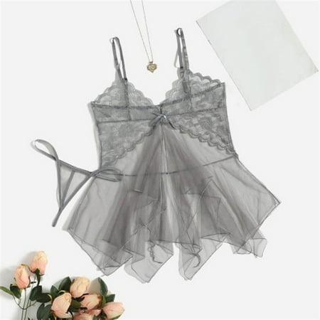 Sexy Nightgown For Women Babydoll Dress For Women Grey Lingerie Set For Women Lace Dress For Women Lingerie Sets For Women Sexy