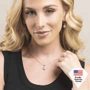 Cate & Chloe Blake 18k White Gold Plated Halo Necklace with Simulated Diamond Crystals for Women