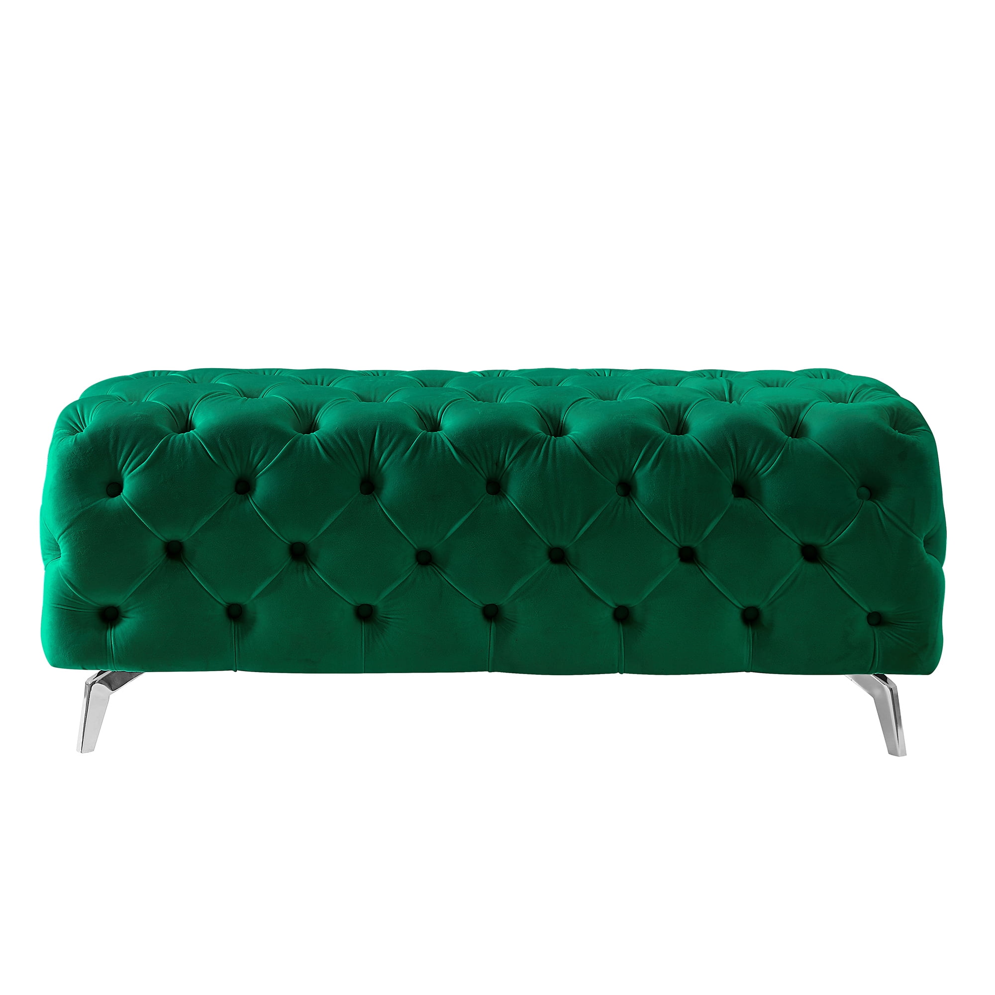 Kepooman 51 Inches Modern Velvet Bedroom Bench, Button-Tufted Upholstered Ottoman End of Bed Bench for Entryway Living Room Bedroom, Green Kepooman 51 Inches Modern Velvet Bedroom Bench, Button-Tufted Upholstered Ottoman End of Bed Bench for Entryway Living Room Bedroom, Green