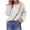 White, variant on Fesfesfes Women Sweater Fall Winter Long Sleeve Splicing Button Round-Neck Sweater Tops Tops on