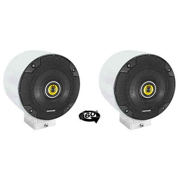 (2) kicker CSC54 5.25" 360° Degree Swivel Chrome Surface Mount Speakers