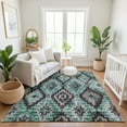 thumbnail image 7 of Addison Rugs Mayfield Premium Machine Washable Transitional Aztec Teal Rectangle Rug, 10' x 14', 7 of 7
