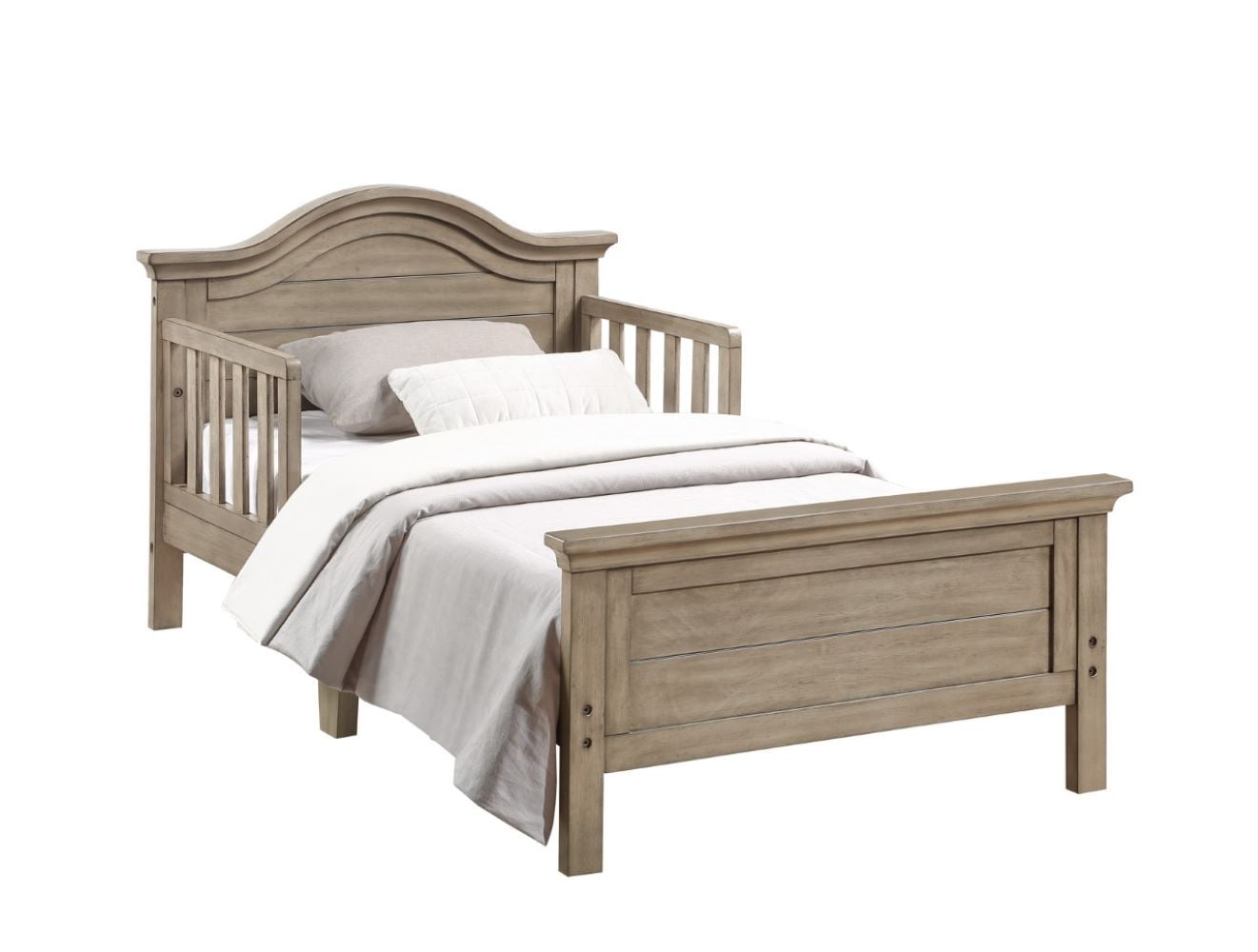 Ti Amo Catania Kids Wood Toddler Bed with Safety Rails, Vintage Grey