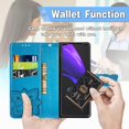 thumbnail image 5 of Wallet Case for Samsung Galaxy Z Fold4,3D Butterfly Pattern PU Leather Case with Magnetic Clasp and Cash Card Slots Holder Holster for Samsung Galaxy Z Fold4 5G, HZD Rhinestone Blue, 5 of 18