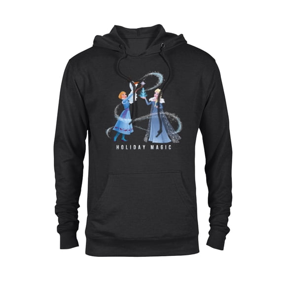 Disney Frozen Elsa Anna & Olaf Holiday Magic - Pullover Hoodie for Adults - Customized-Black