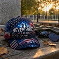 thumbnail image 5 of 9/11 Hat We Will Never Forget Patriotic 25th Anniversary Hat Remember 911 Memorial Baseball Cap for Women Men, 5 of 5