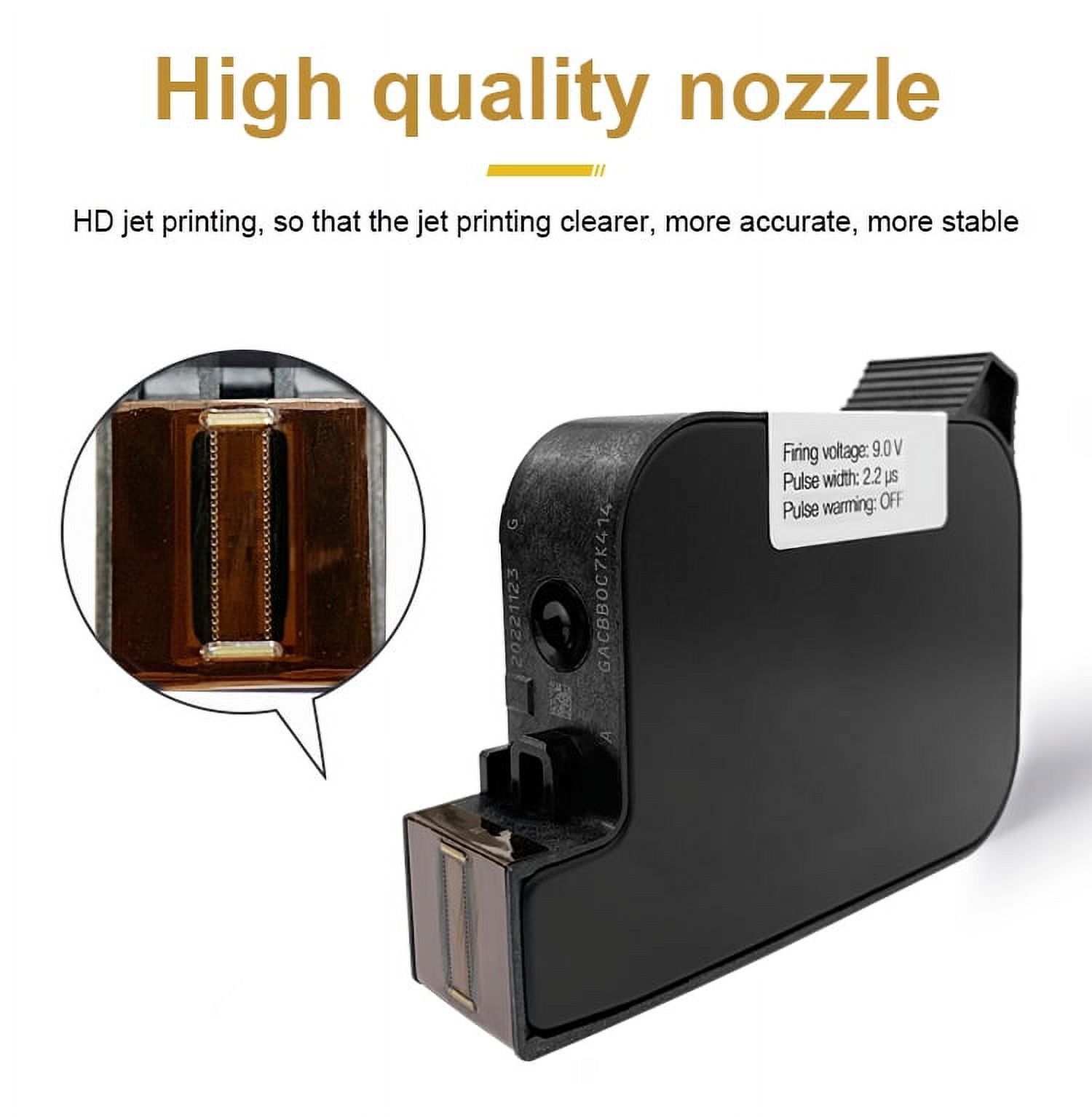 Phezer 25.4mm Printer Ink Original Black A Level 1Pcs Quick Dry High Adhesion for Handheld Online Inkjet Printer P15 / P16 / P18 / PC11 Plus