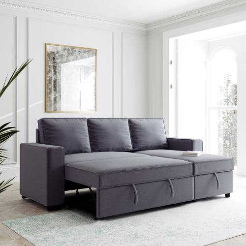 Storage Chaise Left, Sectional Sofa Bed With Storage Convertible Chaise