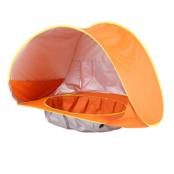 Carpa de playa Vogacara con carpa de piscina para niño niña juego interior y exterior naranja