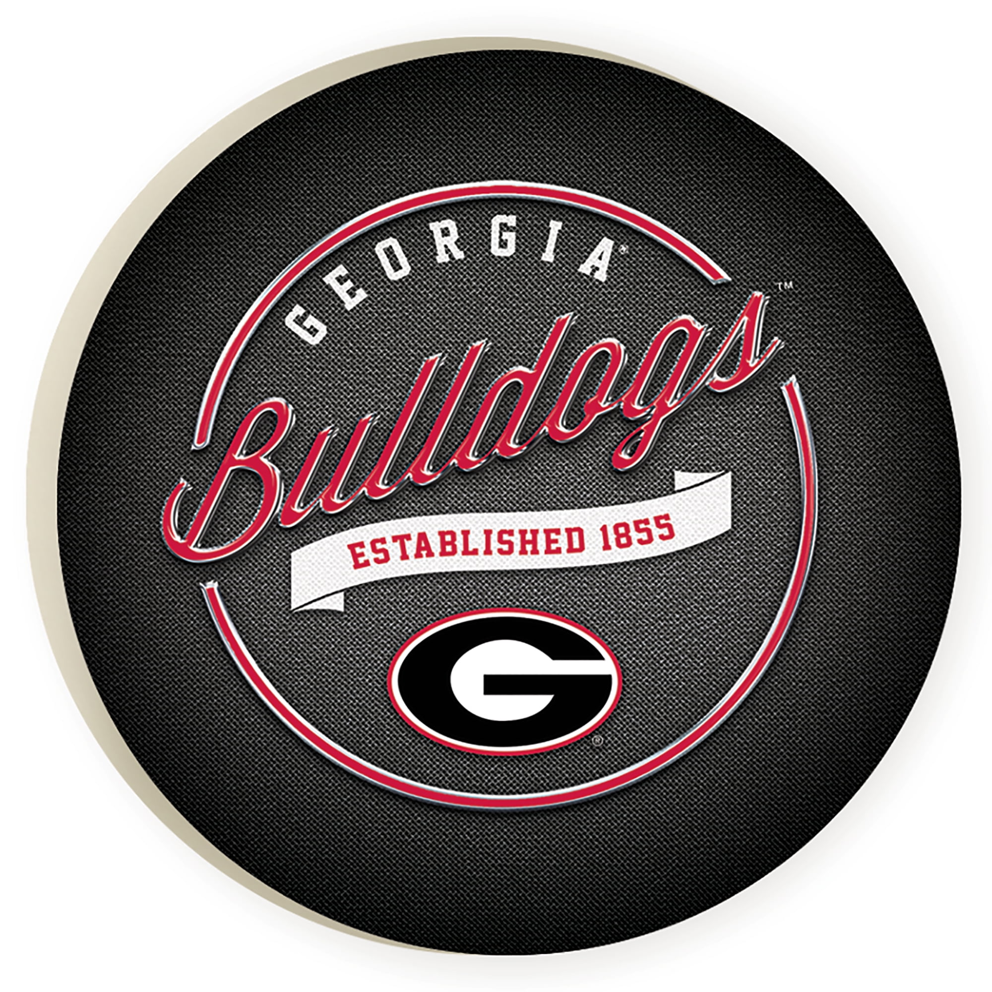 University of Georgia Metallic 2.75 x 2.75 Ceramic Car Coasters Pack of 2