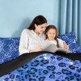 thumbnail image 4 of Homewish Leopard Print Full Size Comforter Sets, Blue Cheetah Print Bedding Comforter Set, Black Reversible, 3 Pieces 1 Comforter and 2 Pillowcases, 4 of 6