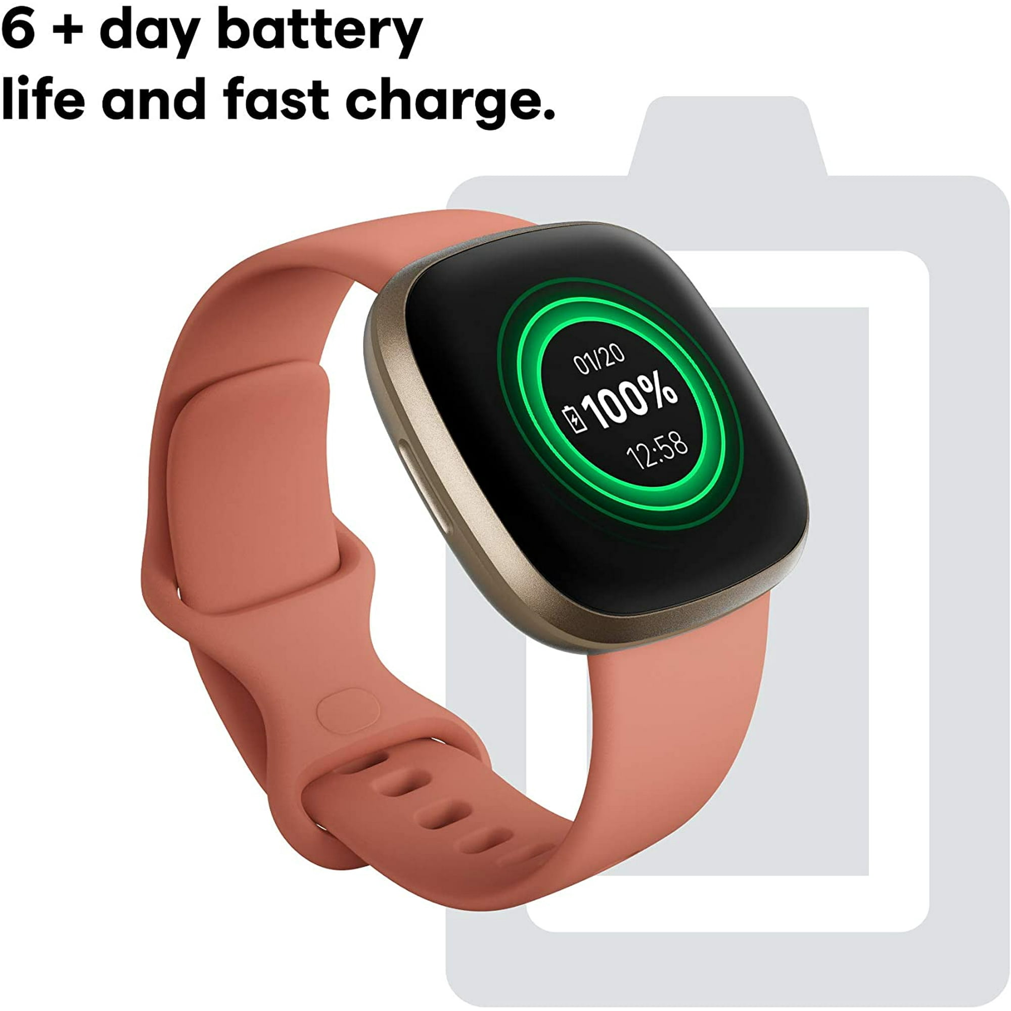 Fitbit Versa 3 Smartwatch with Voice Assistant GPS 24 7 Heart Rate Brand New Walmart