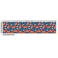 thumbnail image 2 of Ambesonne Fox Fabric by the Yard Upholstery, Doodle Hearts and Flowers, 2 Yards, Navy Blue Orange, 2 of 4