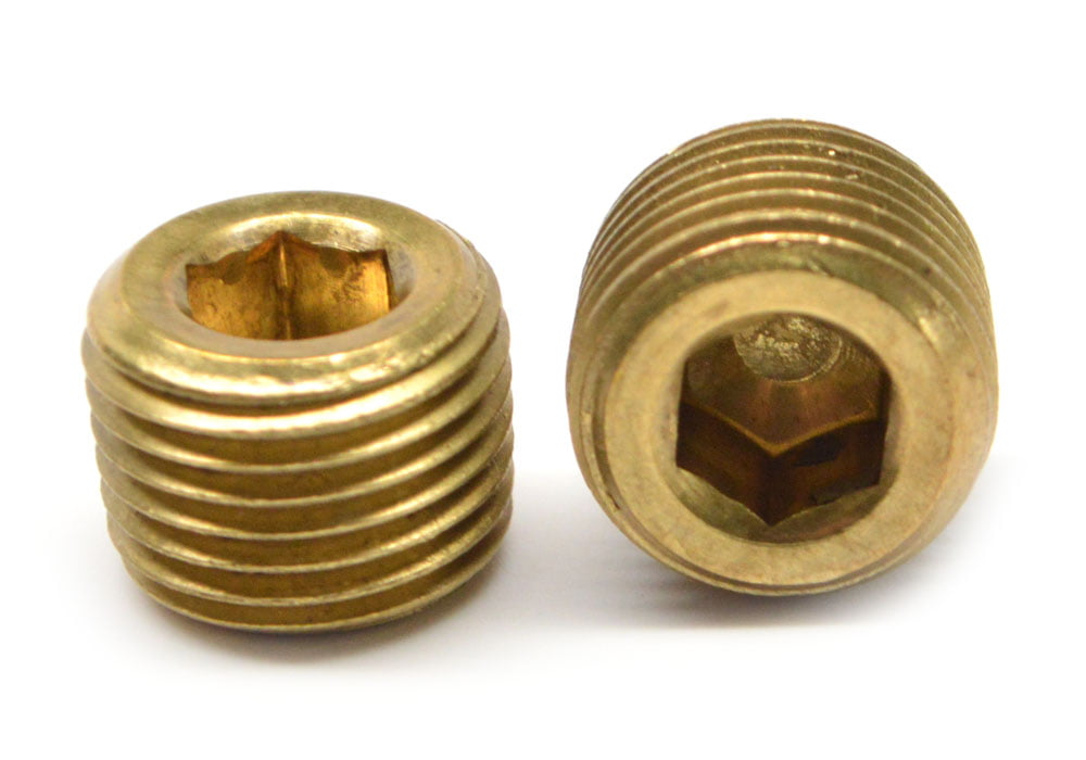 Brass 1/8" 1/4" 3/8" 1/2" NPT Brass Internal Hex Thread Socket Pipe Plug T JB 