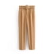 thumbnail image 3 of Cinturón adelgazante ajustado de estilo europeo y americano para mujer, pantalones casuales de cintura alta, pantalones hasta el tobillo amarillos A8GS317, 3 of 5