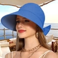 thumbnail image 4 of Delayuji Womens Visor hat Wide Brim Foldable Packable Adjustable Summer UV Protection Lightweight Breathable Fishing Hat Safari Hat Portable Outdoor Hat, 4 of 4