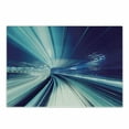 thumbnail image 1 of Abstract Cutting Board, Train Yurikamome Tokyo Modern Landscape at Night Work of Art, Decorative Tempered Glass Cutting and Serving Board, Small Size, Blue White and Dark Blue, by Ambesonne, 1 of 1