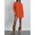 thumbnail image 4 of Faithtur Pull Tricoté Automne Hiver pour Femmes Couleur Unie Manches Longues Col Rond Long Tricoté, 4 of 9