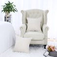thumbnail image 3 of Square Throw Cushion Covers Pillowcase 18x18 Inch Off White w Zipper Set of 2, 3 of 7