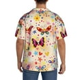 thumbnail image 7 of PAYOHTO Colorful Butterflies Girls Mens Hawaiian Casual Short-sleeved Shirt Tropical Summer Beach Button Down Shirts, 7 of 7