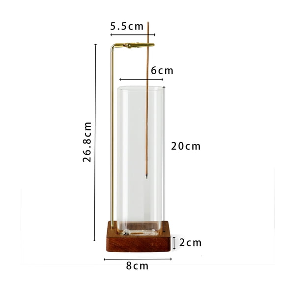 Incense Holder Wooden Incense Holder for Sticks with Glass Ash Catcher Anti-Ash Flying Incense Burner for Yoga Home Decor