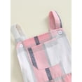 thumbnail image 5 of FEORJGP Little Girl Plaid Overalls Flared Pants 6M 12M 18M 2T 3T 4T Toddler Baby Casual Square Neck Rompers Sleeveless Bell Bottom Jumpsuits Kids Infae Casual Classic Clothes for Spring Fall, 5 of 6