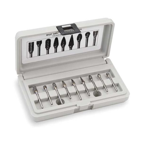 Widia Carbide Bur Sets,1/8,9 Pcs M40591