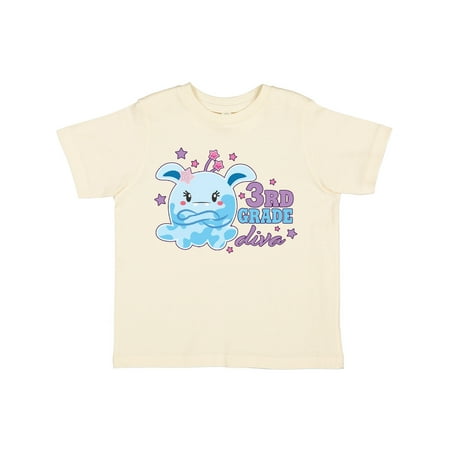 

Inktastic 3rd Grade Diva with Cute Blue Monster Gift Toddler Toddler Girl T-Shirt
