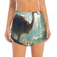 thumbnail image 2 of Balery Majestic Ostrich In Forest Pantalones cortos deportivos para mujer con forro y dos bolsillos, elásticos, para entrenamiento, gimnasio, yoga-Large, 2 of 7