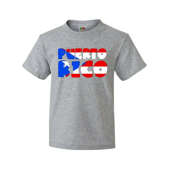 Inktastic Puerto Rico Flag in Text Youth T-Shirt