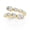 14K Yellow Gold Plated 925 Sterling Silver, variant on 2 Carat Oval Cut Moissanite Open Wedding Bands Ring for Women in 14K Yellow Gold Plated 925 Sterling Silver Crossover Wrap Bypass Anniversary Ring D Color VVS1 Clarity Jewelry Gift for Her 4.5