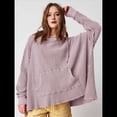 thumbnail image 4 of Sudadera con Capucha Extragrande para Mujer, Jersey con Mangas Murciélago y Cuello Redondo, Jersey con Diseño de Gofre Rosa y M, 4 of 9