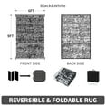 thumbnail image 3 of VUNATE Outdoor Rug 6'x9' Waterproof Reversible Carpet Patio Rug Plastic Indoor Outdoor Rug Portable Modern Large Straw Mat for Picnic RV Camping Porch Garden Picnic Deck Balcony Black and White, 3 of 8