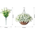 thumbnail image 2 of Artificial Fake Hanging Flowers Plants Baskets for Outdoor Outside Summer Decoration, Faux Silk White Morning Glory in Planter UV Resistant Realistic for Home Porch Patio Balcony Garden Yard, 2 of 6