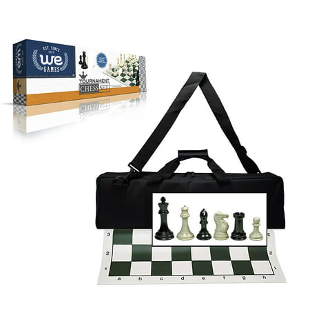 Wood Expressions Deluxe Tournament Chess Set with Canvas Bag and Triple Weighted