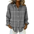 thumbnail image 2 of Cutuoiiu Women's Long Sleeve Button Down Shirts Plaid Business Casual Work Blouses Gifts, 2 of 3