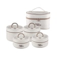 thumbnail image 3 of DOLITY 4 Pieces Insulated Lunch Box Set Stackable Hot or Cold Food Storage Airtight Lid Beige, 3 of 9