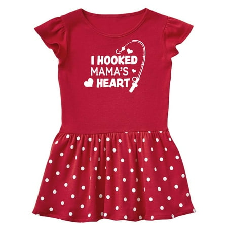 

Inktastic I Hooked Mama s Heart with Fishing Rod Gift Baby Girl Dress