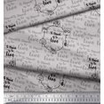 thumbnail image 2 of Soimoi Grey Moss Georgette Fabric To Travel Is To Live Text Printed Craft Fabric by the Yard 42 Inch Wide, 2 of 2