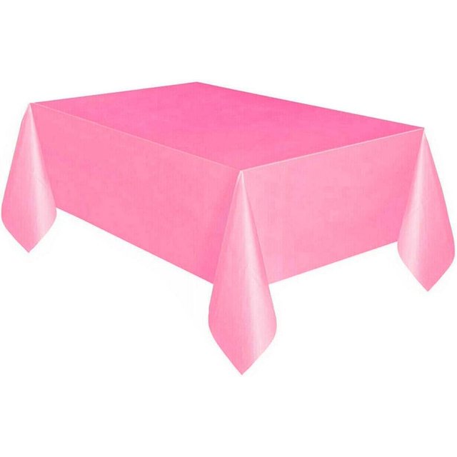 54" x 72" Rectangle Disposable Plastic Table Covers Wipe Clean Party Table Cloth Covers (Hot Pink)