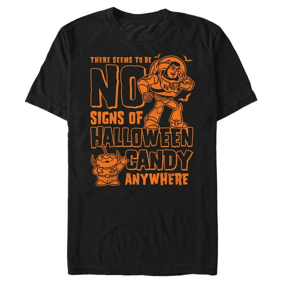 Men's Toy Story No Signs of Halloween Candy Graphic Tee Black Large